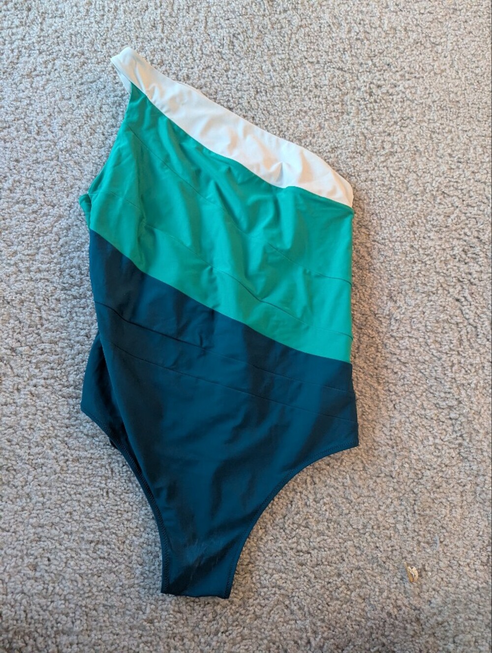 Summersalt The Sidestroke One Piece Swimsuit Size 16 Green Teal White